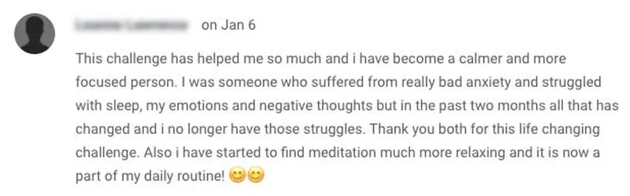 Meditation student review