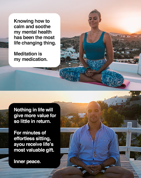 Chris and Rochelle meditating